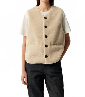 SOEUR Fusil Faux Fur Jacket In Ecru