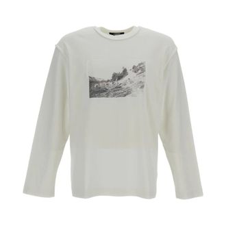 Jacquemus Long Sleeve Tops, male, White, Size: XL Paysan Long Sleeve T-shirt