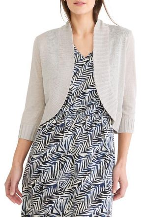 Nic+Zoe Linen Blend Bolero Cardigan in Silver Wisp at Nordstrom, Size Xx-Large