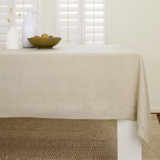 Solino Home Linen Tablecloth for Dining Table, Holiday and Everyday Table Decor - Fete in Natural at Nordstrom, Size X-Large