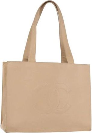 Chanel Pre-owned Vintage Tote Bag - Dames - Vintage Shopper - Beige - ONE Size - Leer - Vintage