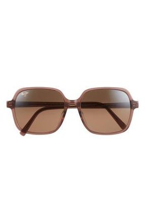 Maui Jim Little Bell 55mm Polarized Square Sunglasses in Brown Brown Bronze at Nordstrom Rack