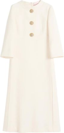 Valentino Garavani Crepe Couture midi dress - women - Virgin Wool/Silk - 38 - White
