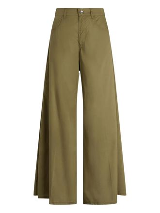Liu Jo flared trousers - women - Cotton - 24 - Green