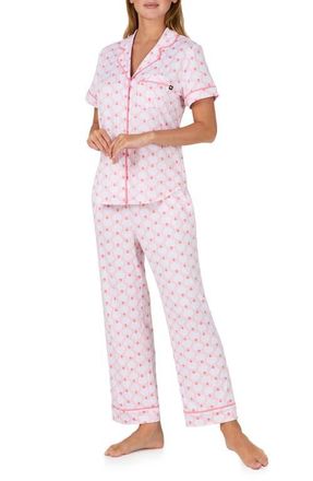 Kate Spade New York print crop pajamas in Pink/White at Nordstrom, Size X-Small