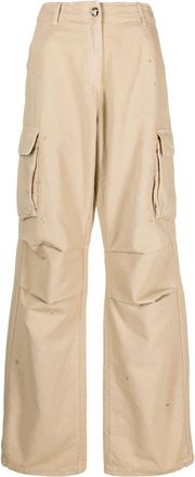 Coperni wide-leg cargo trousers - women - Cotton/Cotton - 42 - Neutrals