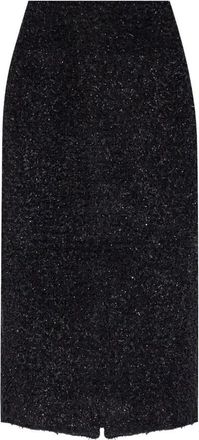 Balenciaga Tweed Midi Rok - Dames - Midirokken - Zwart - S - Tweed - Rokken