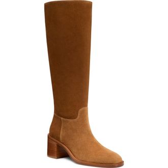 Stuart Weitzman Finn Knee High Leather Boot in Doe/Luxe Saddle at Nordstrom Rack, Size 6.5