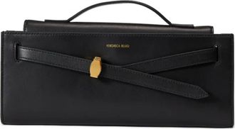 Veronica Beard Dash leather clutch bag - Black
