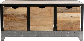 Miliboo Miliboo - Cajonera / Zapatero Industrial De Madera Maciza Y Metal Atelier