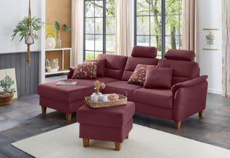 HOME AFFAIRE Ecksofa »Palmera L-Form, B: 244 cm« optional Bettfunktion & Bettkasten, Federkern