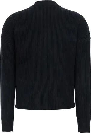 Max Mara Womens Sweater With High Collar Black Wool Tops Top