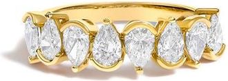 House of Brilliance 14K Gold 1 2/3 Cttw Lab Grown Pear Shaped Diamond Band Ring in Yellow Gold at Nordstrom, Size 7.5