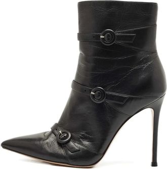 Gianvito Rossi Stivaletti in pelle a punta 40mm - Nero