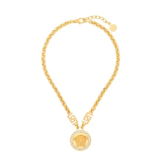 Versace La Medusa Crystal Necklace - male - Versace - Necklaces - Yellow - ONE SIZE - Accessories
