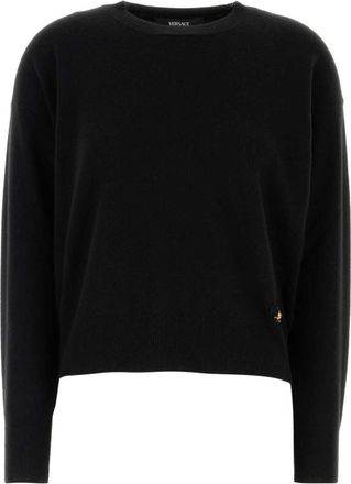 Versace Black Logo-plaque Sweater