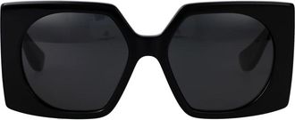 Valentino Garavani VLogo Signature Vierkante Zonnebril - Dames - Zonnebrillen - Zwart - 55 MM - Accessoires