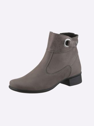 Casual Looks Stiefelette CASUAL LOOKS, Damen, Gr. 37, grau, Nubukleder, Rindsleder, Veloursleder, Schuhe Stiefelette