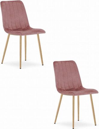 OEM Silla Lava - Terciopelo Rosa / Patas Color Madera X 2
