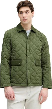 Benetton Gewatteerd Jack - Heren - Zomerjassen - Groen - 2XL - Leer - Jassen