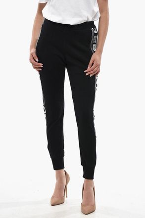 Stella McCartney Joggers in Cotone Felpato con Banda Laterale Logata Stella McCartney