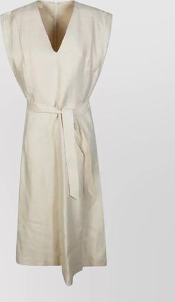 Incotex lia dress v neck belted midi