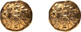 Chanel Tweedekans Gouden Gecoate Logo en Leeuw Clip-On Oorbellen