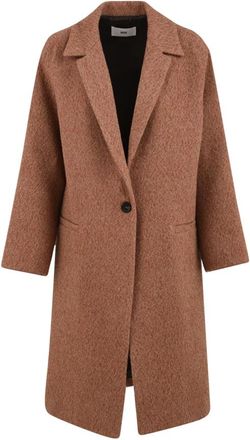 SOLOTRE Jas met knoopsluiting en zakken - Dames - Mantel - Oranje - S - Jassen