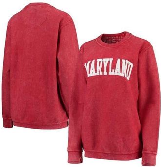 Pressbox Womens Pressbox Red Maryland Terrapins Comfy Cord Vintage Wash Basic Arch Pullover Sweatshirt at Nordstrom, Size Xx-Large