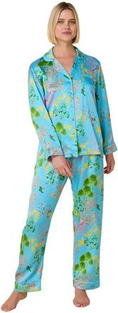 The Cats Pajamas Silk Pajama Set in Hummingbird at Nordstrom, Size X-Small