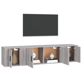 Berkfield Home Classic 3 Piece TV Cabinet Set Grey Sonoma Engineered Wood