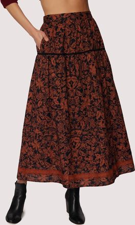 Lost + Wander Lady Siena Maxi Skirt In Brown Floral