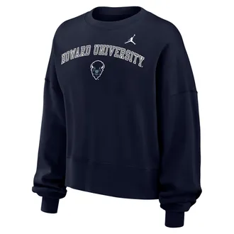 Nike Jordan Nike Womens College (Howard University) Phoenix Fleece Crewneck Sweatshirt in Blue | W33302HOWD26-NVY