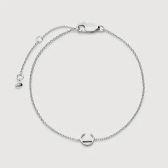 Monica Vinader Sterling Silver Initial C Chain Bracelet