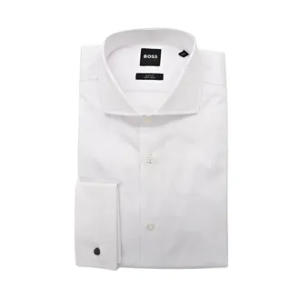 HUGO BOSS Heren, Overhemden, Wit, Maat: M Katoen