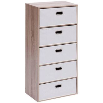 5five Simply Smart Cassettiera dress up a 5 cassetti, legno chiaro - 5five
