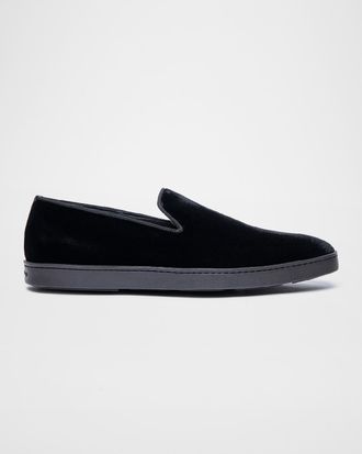Santoni Men & apos;s Muad Formal Velvet Loafers