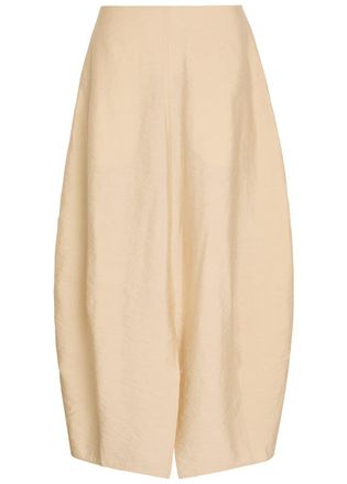 Toteme Crinkled Silk-blend Maxi Skirt - Stone - 38 (UK10 / S)