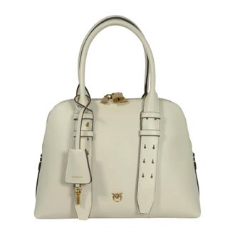 Pinko Pinko, Tassen, Dames, Wit, ONE Size, Katoen, Escape Bag Bowling Medium