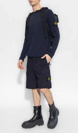 Stone Island Sweater With Logo, Mens, Navy Blue