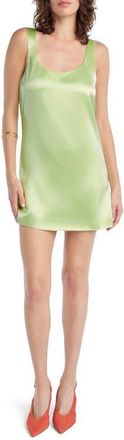 Favorite Daughter The Getting Ready Sleeveless Satin Minidress in Green Tea at Nordstrom, Size X-Large