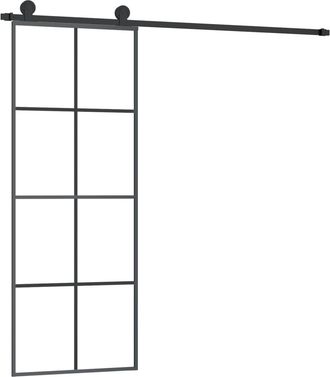 vidaXL Vidaxl - Puerta Corredera Con Set Herrajes Vidrio Esg Aluminio 76x205 Cm