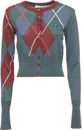 Vivienne Westwood Argyle Cropped Cardigan - Dames - Vesten - Veelkleurig - XS - Katoen - Truien & Vesten