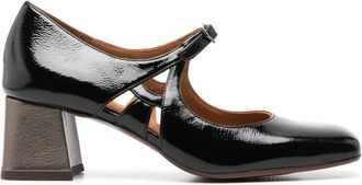 Chie Mihara Zwarte Leren Vierkante Neus Hakken - Dames - Pumps - Zwart - 37 EU - Leer - Schoenen