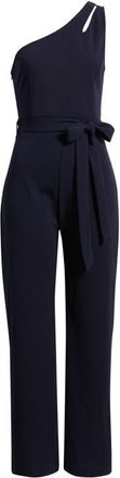 Nikki Lund Harlow One-Shoulder Jumpsuit in Blue at Nordstrom, Size X-Large