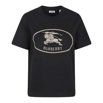 Burberry T-Shirts, female, Black, Size: M Burberry T-shirts and Polos Black