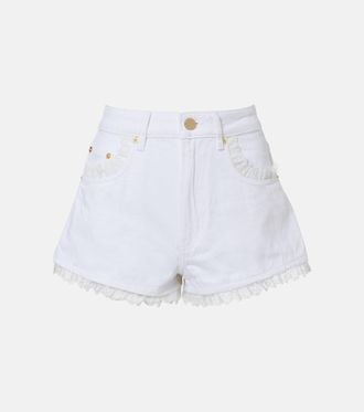 Ganni Shorts de denim con encaje