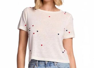 Chaser Womens Baby Heart Toss Tee In White