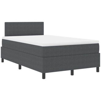 vidaXL Vidaxl - Cama Tipo Box Spring Gris Oscuro Y Blanco 203 X 120 X 88 Cm