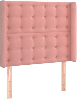 vidaXL Cabecero Con Led De Terciopelo Rosa 93x16x118/128 Cm Vidaxl
